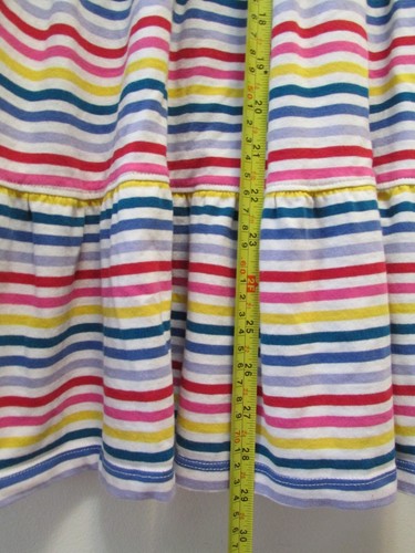 Girls Multicolor Hanna Andersson Stripe Short Sleeve Dress Size 10-100% Cotton - Picture 6 of 9