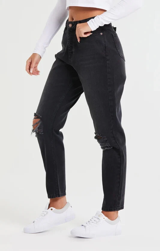Sik silk best sale black ripped jeans