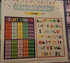 NEW Horizon Group USA SIGHT WORDS Reversible Double Sided Poster