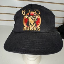 Vintage Bucks Cigarettes Buck The System Black Snapback Hat Adjustable NOS BHN