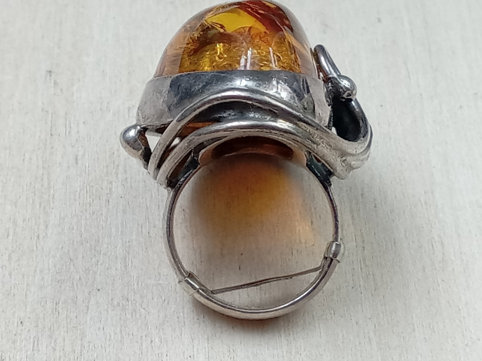 Unique Statement Artisan Sterling Silver Ring w C… - image 4