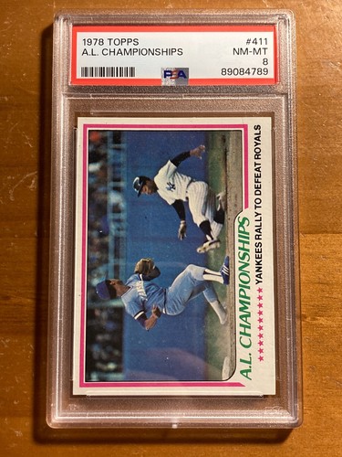 1978 Topps Campeonato de la Liga Americana Yankees Rally to Defeat Royals #411 PSA 8 casi nuevo-como nuevo
