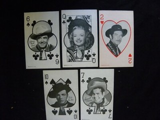 (5) VINTAGE WESTERN STAR ARCADE PLAYING CARDS RICHARD BOONE DALE EVANS