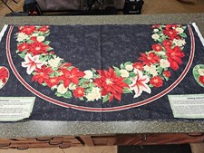 Holiday Treasures Mantle Cloth or 1/2 of a Tree Skirt Panel 29x58 Floral