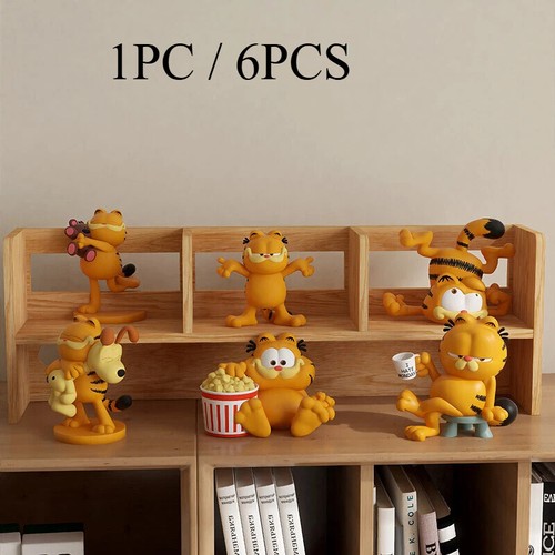 10CM Garfield Multiple Cute Poses Collection Action Figure Doll Toy 1x / 6x