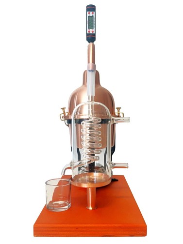 alembic distiller still essential oils & hydrosol with glass condensation coil