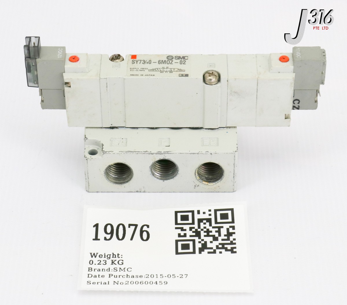 イズ 19076 SMC SY SERIES, BASE MOUNTED SOLENOID VALVE SY7340-6MOZ-02 | eBay
