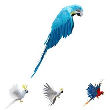 Artificial Parrot Feathered Bird Garden Home Decor Taxidermy