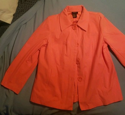 RQT Womens Large Button Up Polyester Pink Jacket