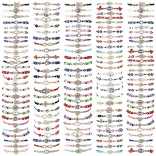 150 Pcs Evil Eye Bracelets Mexican Bracelets Pack Luck Eye Charm Hand Braided...