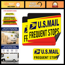Magnetic Mail Delivery Driver Signs - 3 Pack, Frequent Stops Alert Stickers