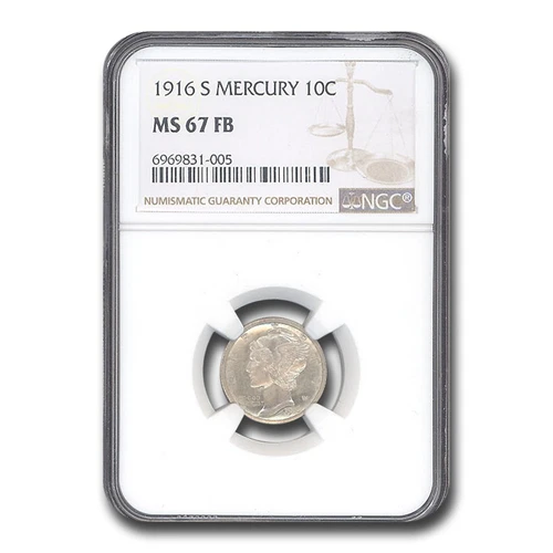 1916-S Mercury Dime MS-67 NGC (FB)