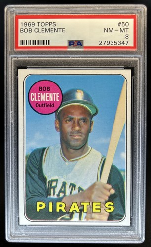 1969 Topps Bob Clemente Roberto #50 Pirates PSA 8