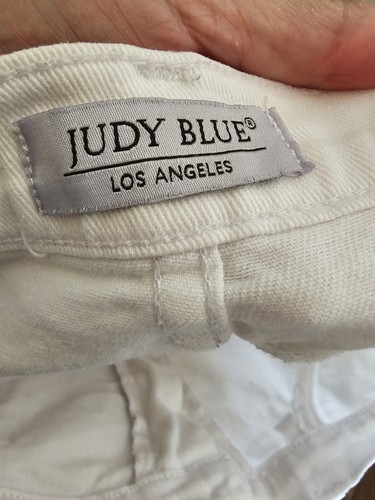 Judy Blue White Cutoff Denim Women's High Rise Shorts Plus Size 2XL Festiv - Picture 5 of 6
