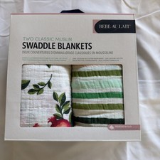 Bebe au Lait Classic Muslin Swaddle Blankets 2-Pack   47  x47  Breathable Cotton