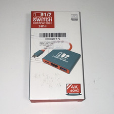 NIB Nintendo Switch 3-in-1 USB-C to HDMI USB TV Dock 4K 60Hz Green/Orange