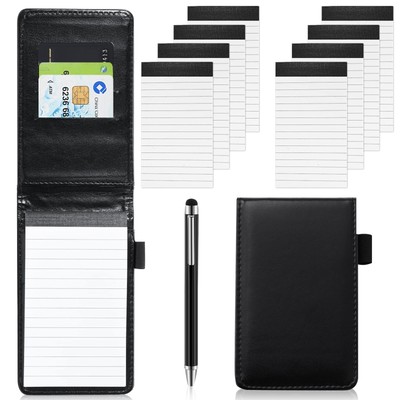 10Pcs Mini Pocket Notepad Holder Set,Durable Cover,Refillable,Leather Pocket ...