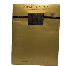 Secrets In Lace Classic Collection Stockings 9900 RHT - Off Black - Small - NIP