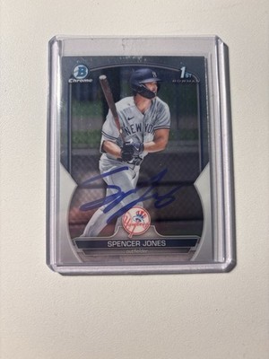 2023 First Bowman Chrome Spencer Jones Yankees Ip Signed Card call Up!