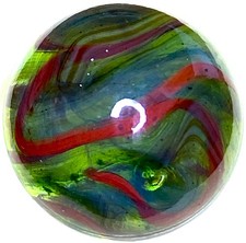 DAS/JABO TRANSPARENT AVENTURINE OXBLOOD SWIRLED SHOOTER .73" BOX03/382