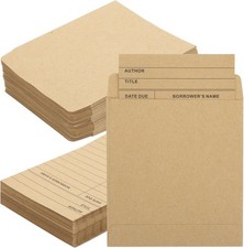 100Pcs Vintage Library Pockets and Cards 3.5 x 4.5 inches