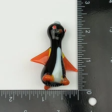 Mini Glass Handmade Art Black White Orange Penguin Arctic Unique Murano?