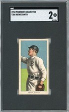 1909-11 T206 - Heinie Smith - Piedmont Back - SGC 2