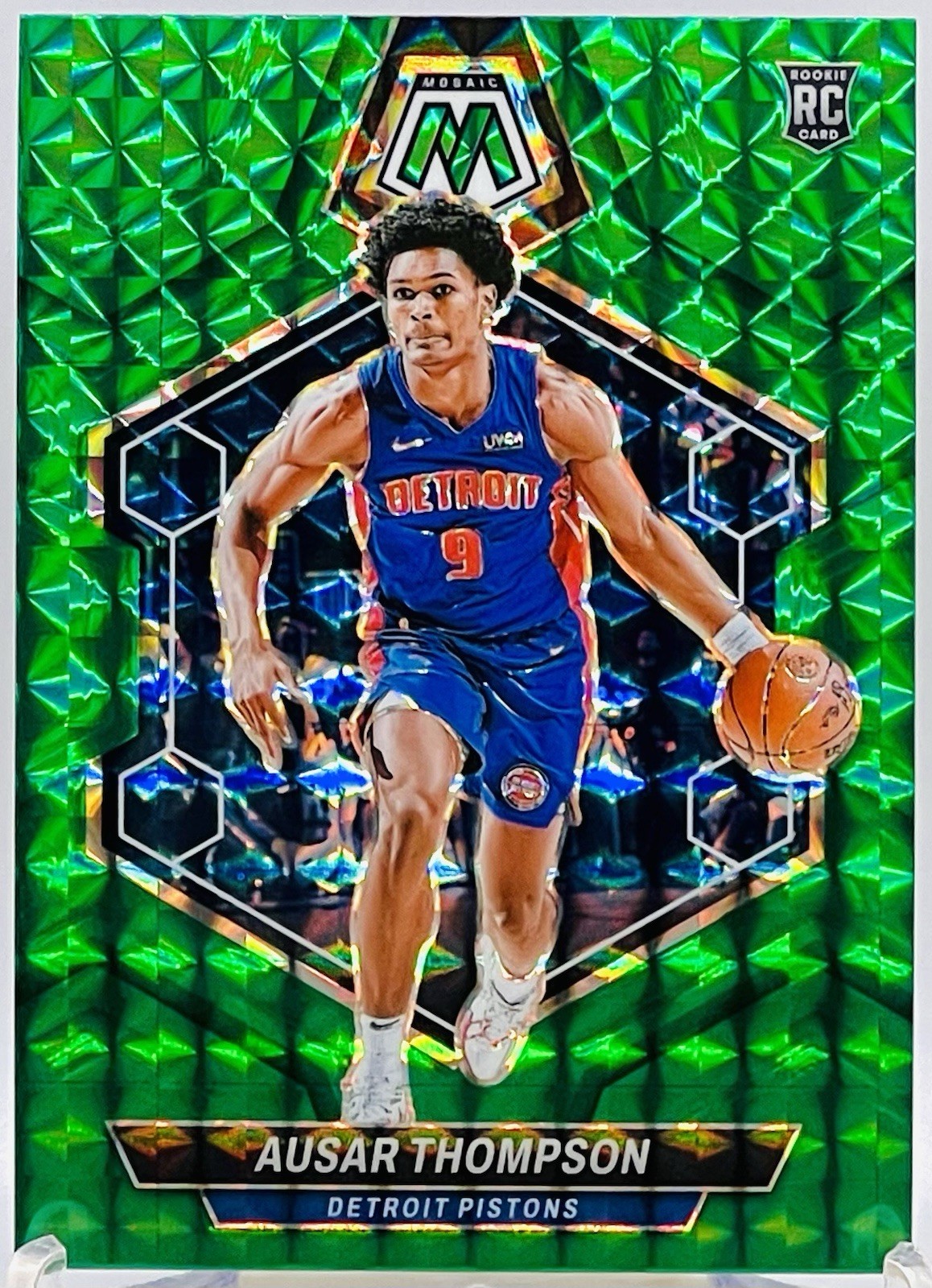 2023-24 Panini Mosaic Rookies Green Mosaic Prizm #226 Ausar Thompson RC Pistons
