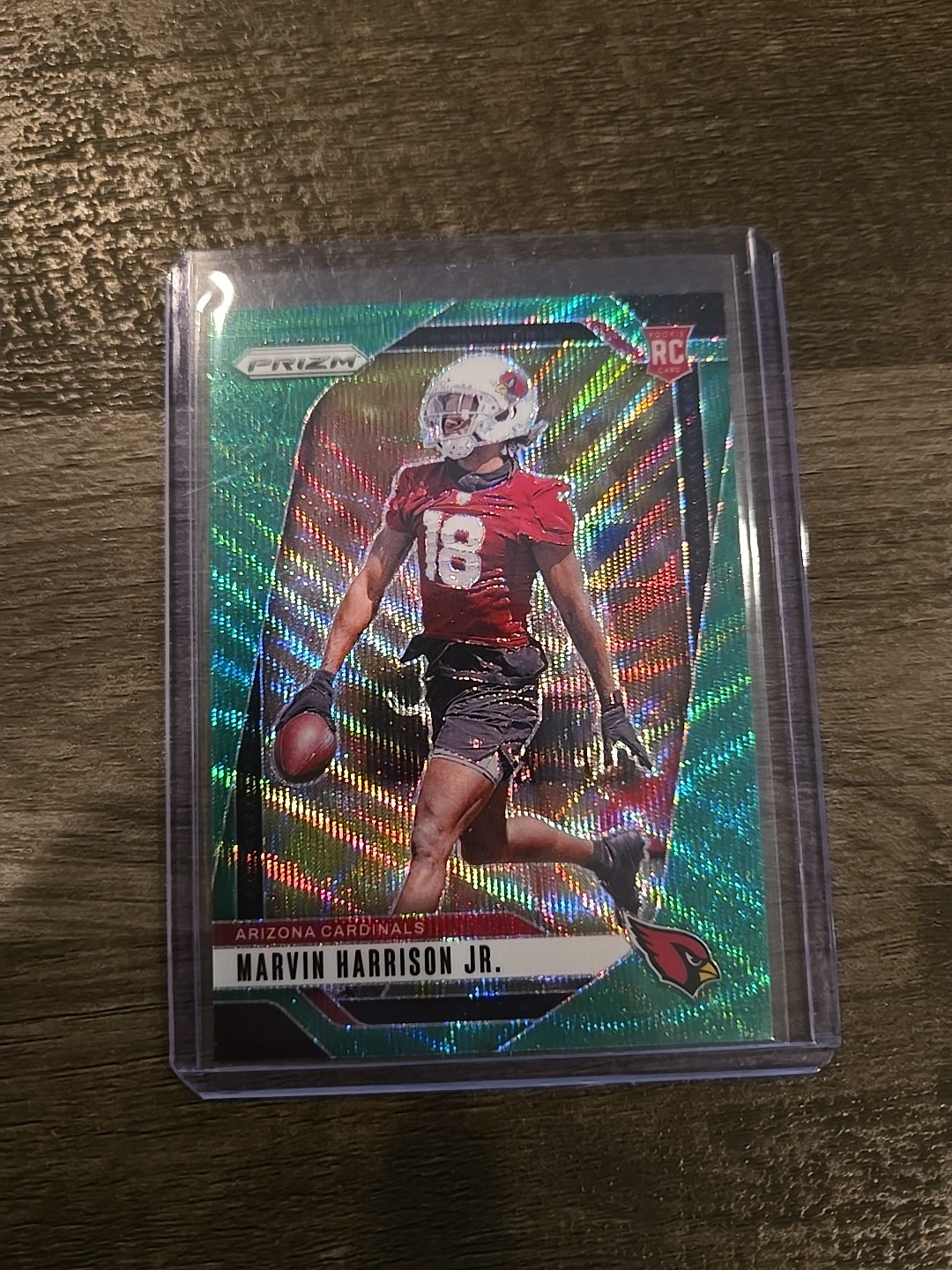 2024 Panini Prizm Marvin Harrison Jr Green Wave Prizm (RC) Cardinals Rookie #375