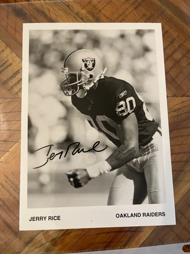 Jerry Rice Signed 5x7 Photo Oakland Raiders great condition