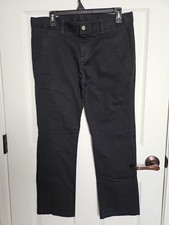 Chaps Approved School Wear Black Pants Boys Size 18 Husky Adjustable Waist
