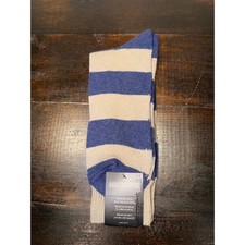 Basic Outfitters Mens Blue Beige Striped Crew Socks NYC Premium Basics NWT