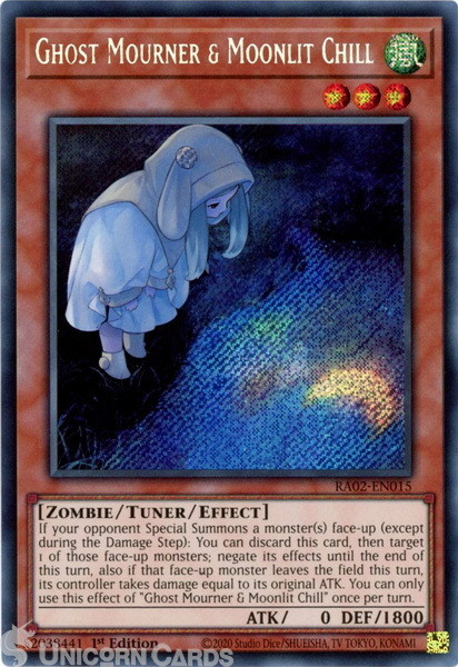 RA02-EN015 Ghost Mourner & Moonlit Chill : Secret Rare 1st Edition YuGiOh Card