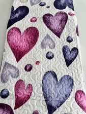 3-Piece Queen Size Printed Heart Quilt Set - Multi Color