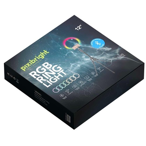 Pixibright 12" RGB LED Ring Light for Selfie Phone Makeup YouTube TikTok & Live - Picture 7 of 9