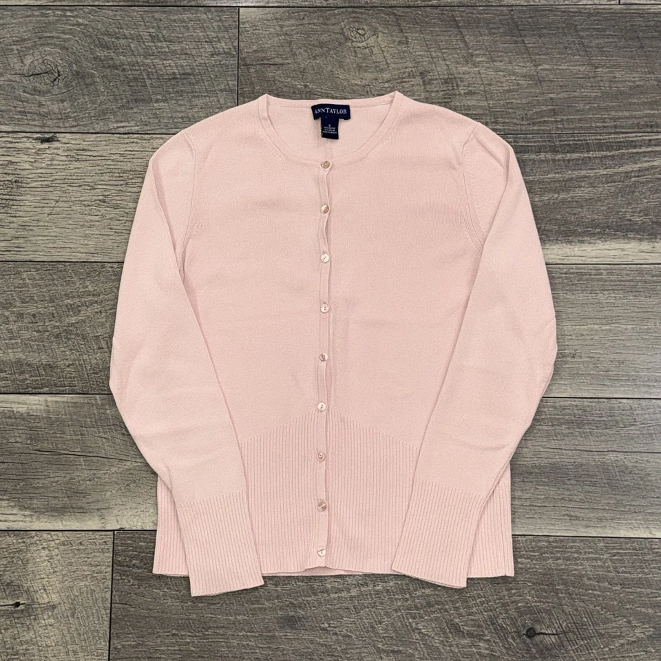 Винтажный Ann Taylor румяна розовый кардиган на пуговицах свет свитер Y2K женщин маленький - Изображение 2 из 4