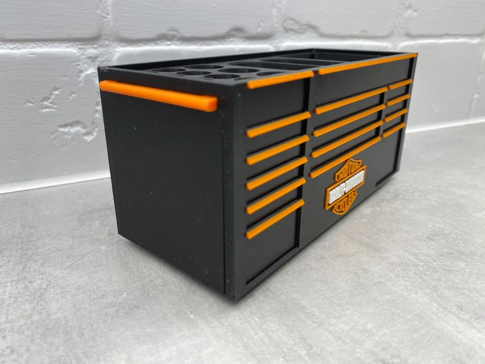 Harley Davidson  Tool Box Pen Holder Garage Desk Organizer Man Cave Decor Gift - Image 2 of 3