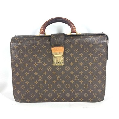 LOUIS VUITTON Serviette Fermoir Briefcase Hand Bag Monogram Brown M53305 F/S