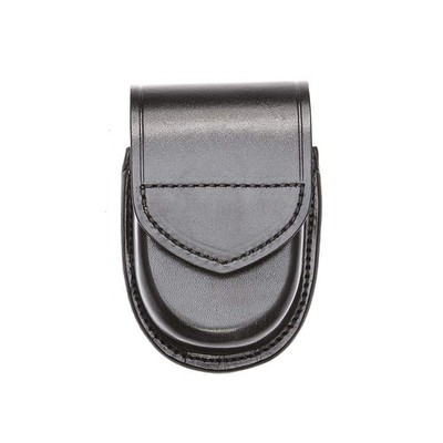 Aker Leather A500D Double Handcuff Case Duty Belt Black Plain Finish Dual Pouch