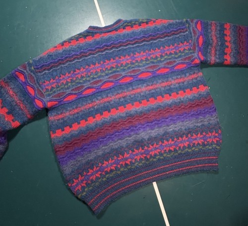 Vintage Rare Coogi Style Mohair Sweater Size Large Biggie Cosby Colorful Aztec - Picture 12 of 15