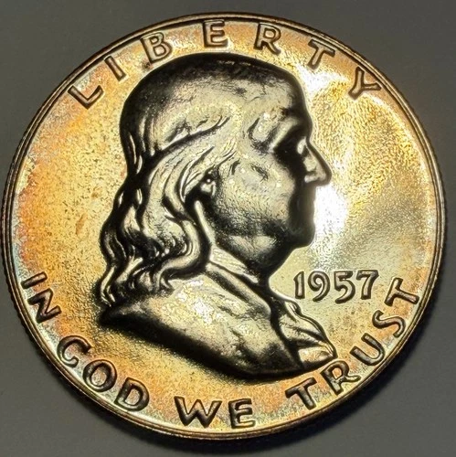 1957 Proof Franklin Half Dollar, Beautifully Toned! (Lot 64)