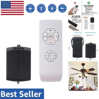 Compact Wireless Ceiling Fan Remote - Speed, Light & Timing Control Included