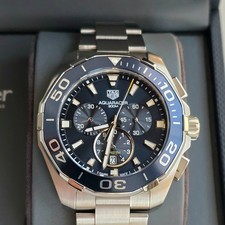 TAG Heuer Aquaracer Blue Chronograph 43mm Steel Quartz Mens Watch CAY111B.BA0927