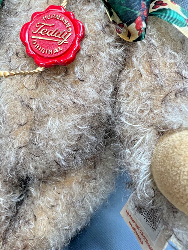 German Hermann Christmas Teddy Bear Mohair Jointed Toy Limited Edition Box Paper - Bild 8 von 14