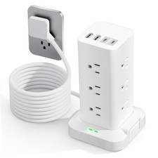 Surge Protector Power Strip, 6FT Flat Plug Extension Cord with 12 AC Outlets,...