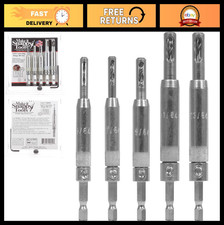 5pc Self Centering Hinge Drill Bit Set for Cabinets - Precision USA Made #2-14