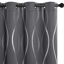 NICETOWN Grey Blackout Curtains 84 inch Length 2 Panels Set for Bedroom/Living R