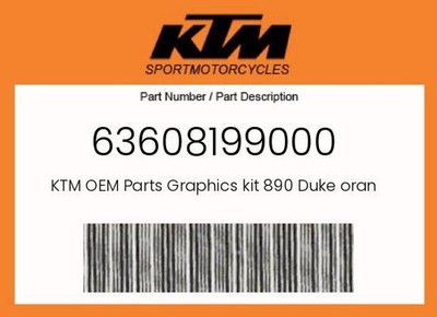 KTM Genuine Graphics Kit 890 Duke Orange 21 - 63608199000