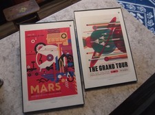 Vintage NASA Poster Lot The Grand Tour & Mars Tours Framed