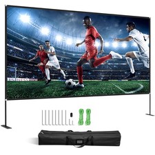 150inch 4K HD Projector Screen 16:9 Portable Stand for Home Outdoor Movie